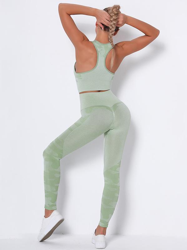 Camouflage Wrap High-Waisted High Elasticity Yoga Suits
