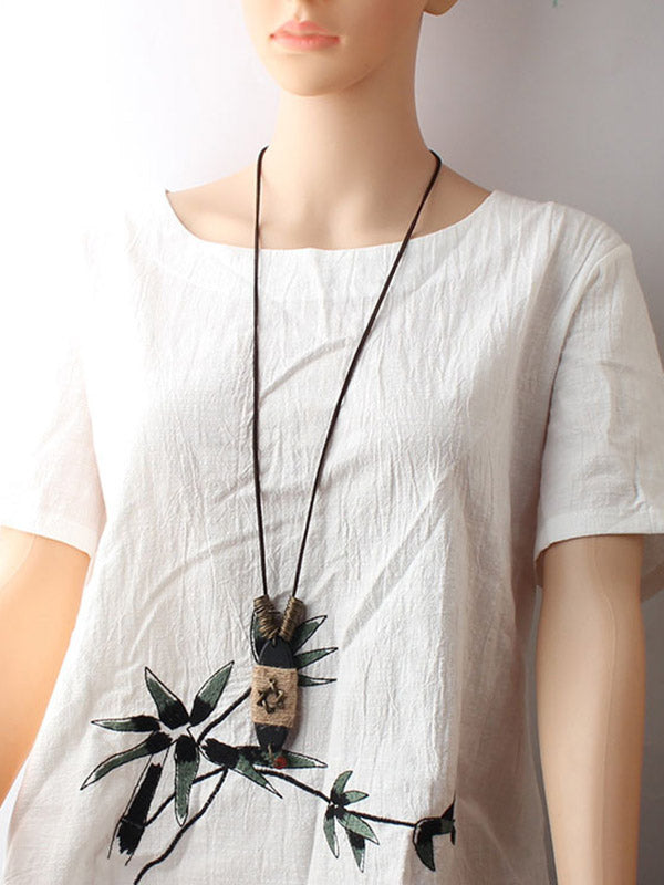Vintage Wooden Star Shape Necklaces Accessories