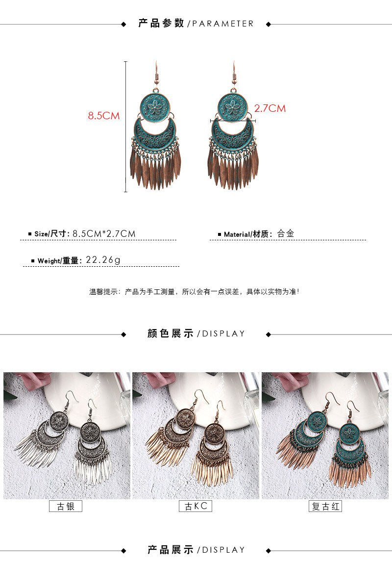 Fashion flower creative metal tassel pendant Earrings Wholesale