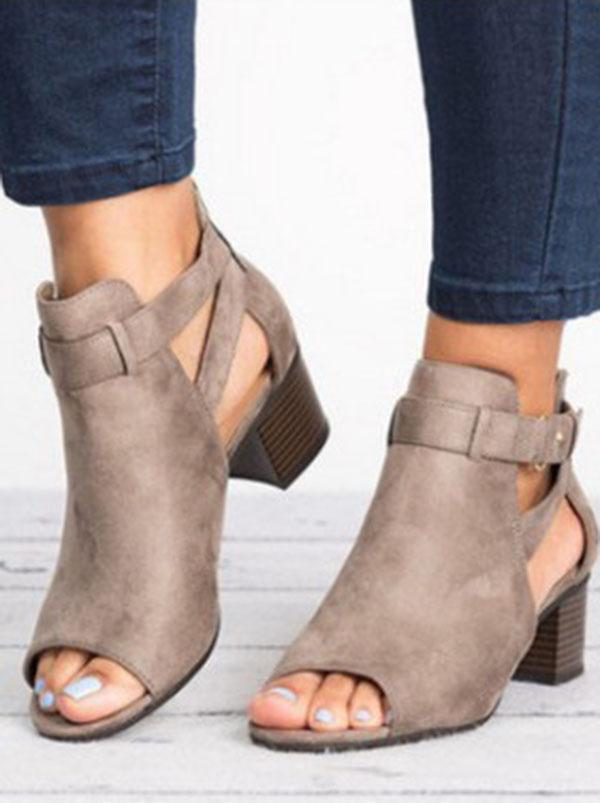 Fashion Open-toe Mid-heel Sandals Shoes