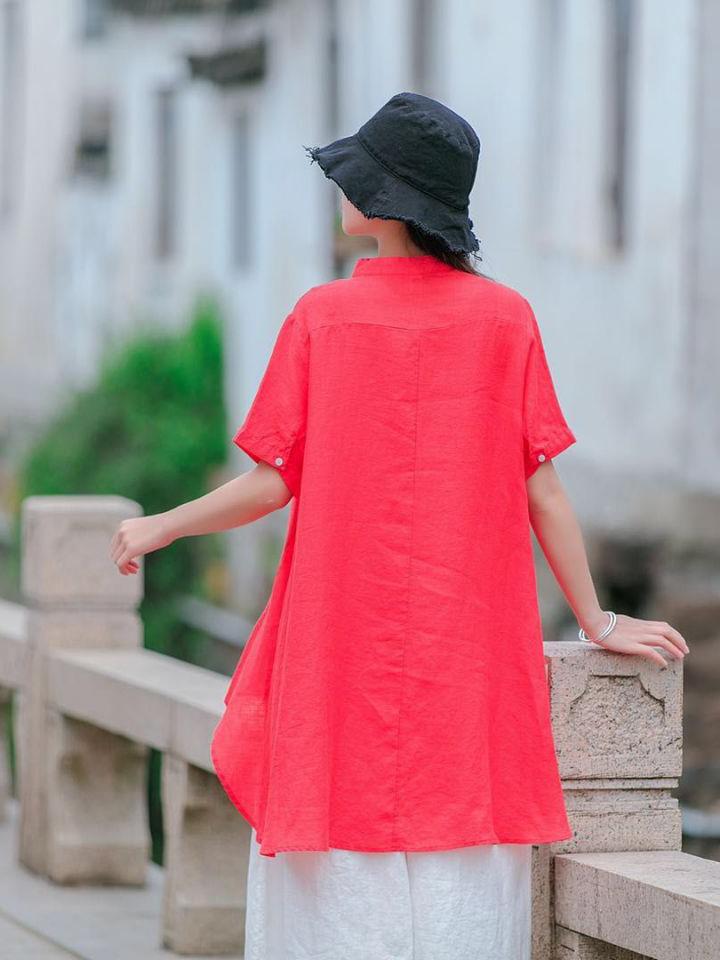 Loose A-line Cropped Blouse