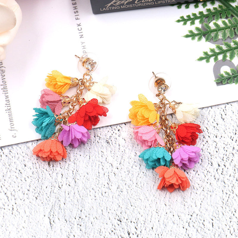 Multilayer tassel earrings