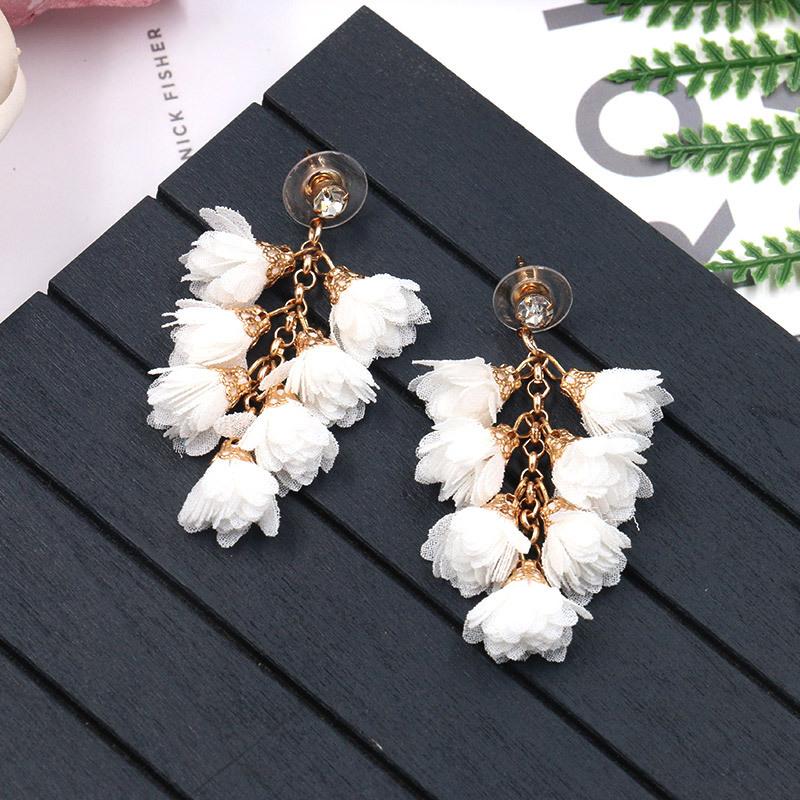 Flower earrings personality creative multi-layer tassel Bohemian national style Earrings Wholesale
