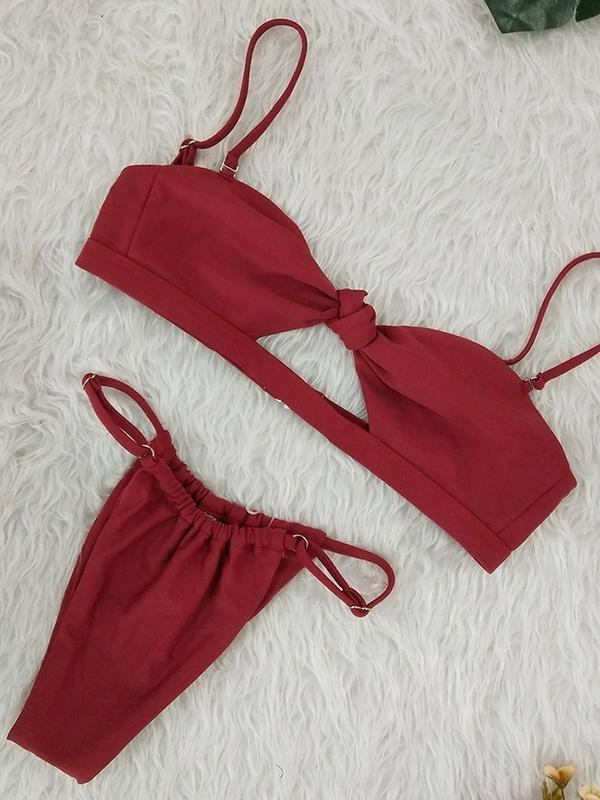 Plain Sexy Padded Bikinis Swimwear