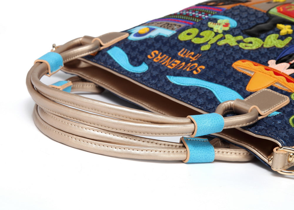 Retro hand-embroidered tide creative embroidery bag