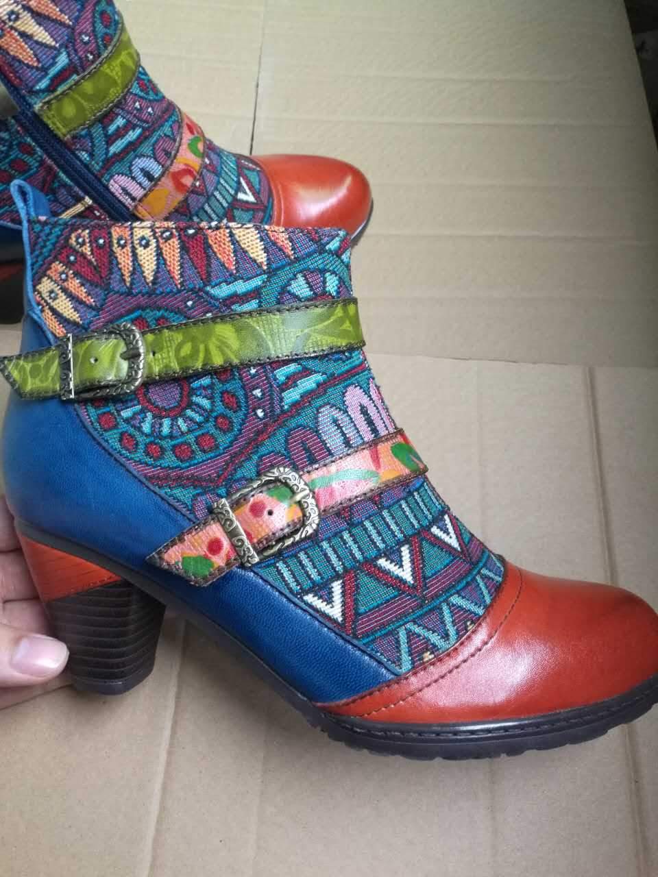 Palace retro style fashion handmade leather boots