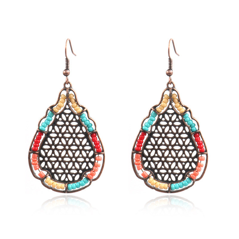 Bohemian national alloy ear ornament