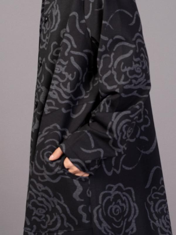 Vintage Floral Printed Drape Outwears