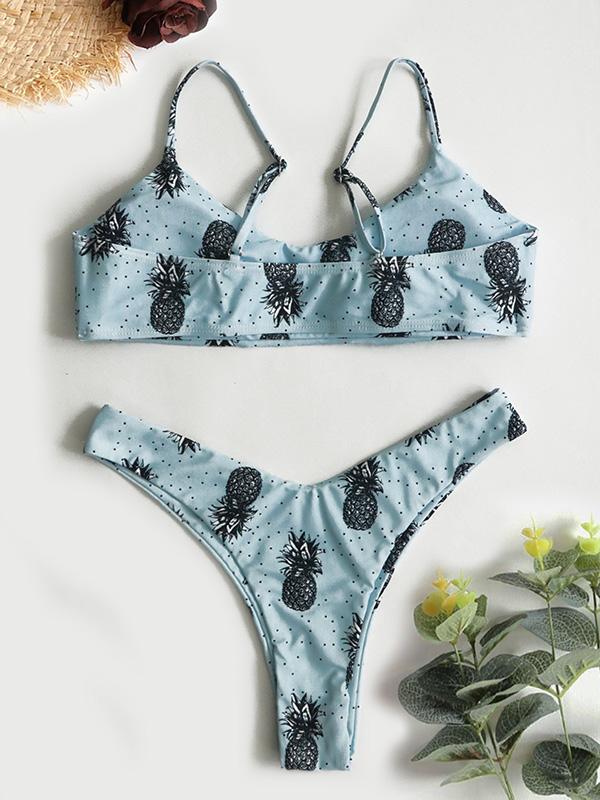 Pineapple Printed Bikinis Swimwear