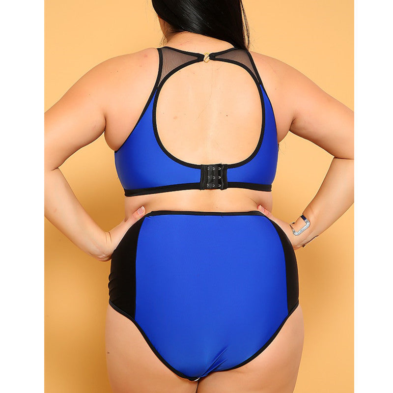 Large swimwear mesh panel BIKINI SWIMSUIT