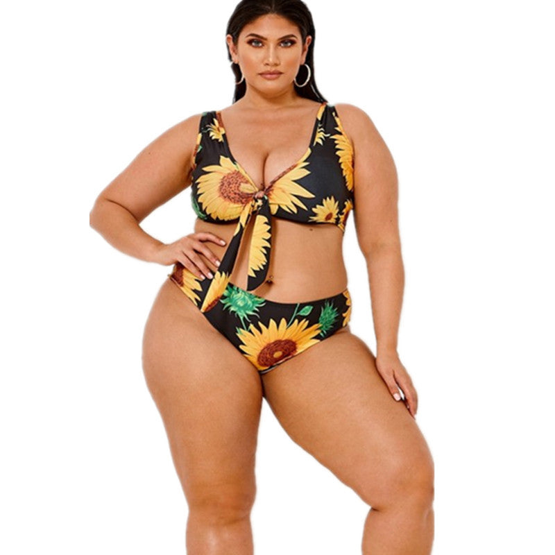 Fat woman prints sub-system rope fat bikini BIKINI SWIMSUIT