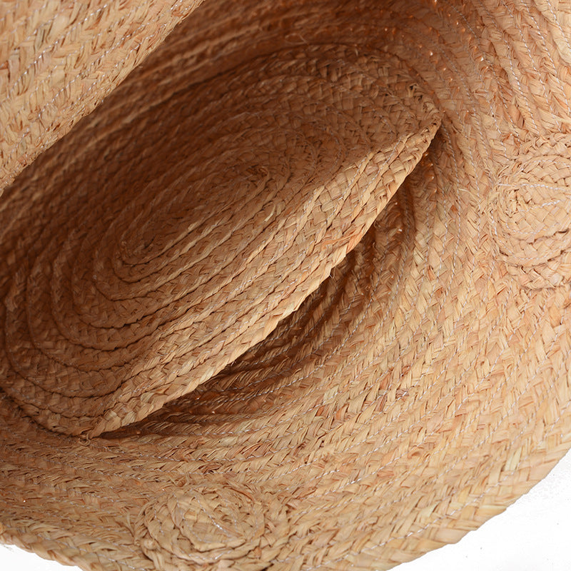 Bohemian round straw bag shoulder Lafite straw bag