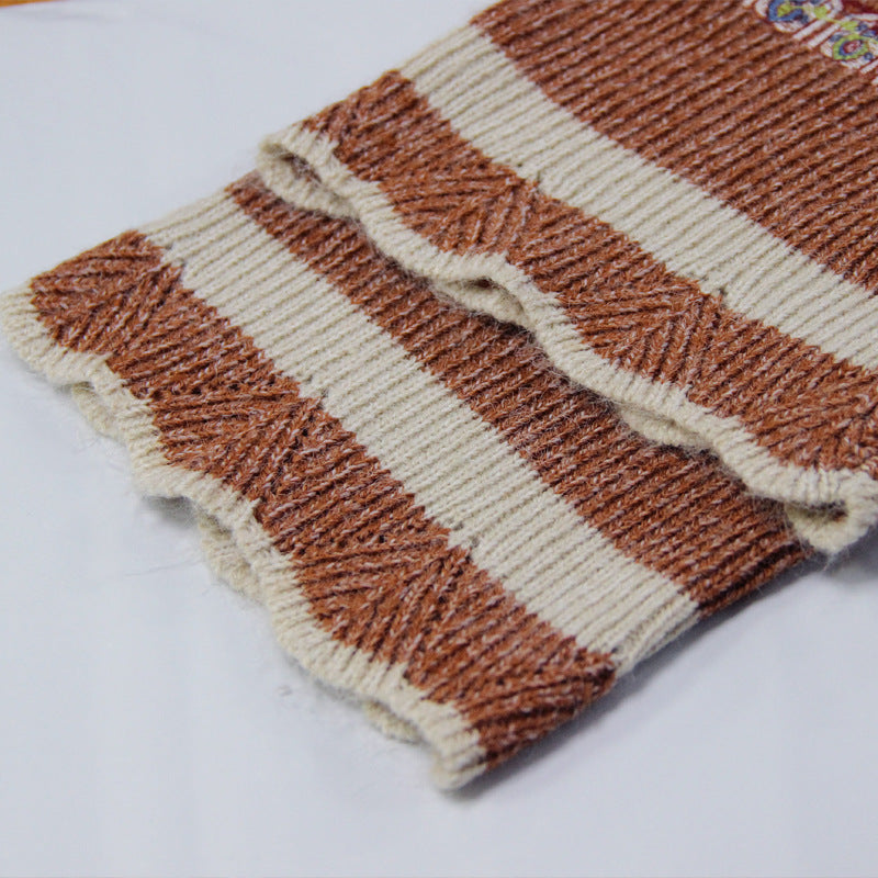 Fashion sexy wool flare sleeve pullover V-neck Vintage embroidered sweaters