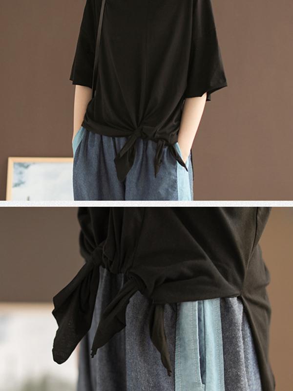 Cotton Pure Color T-shirt