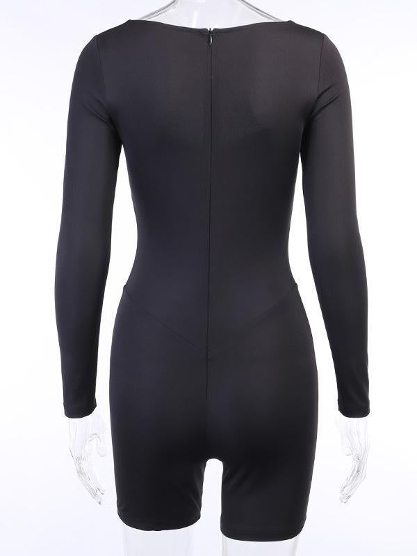 Sexy U-Neck Long Sleeves Rompers