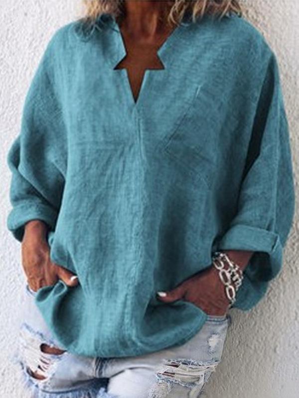 5 Colors Plus Size Large V-neck Top