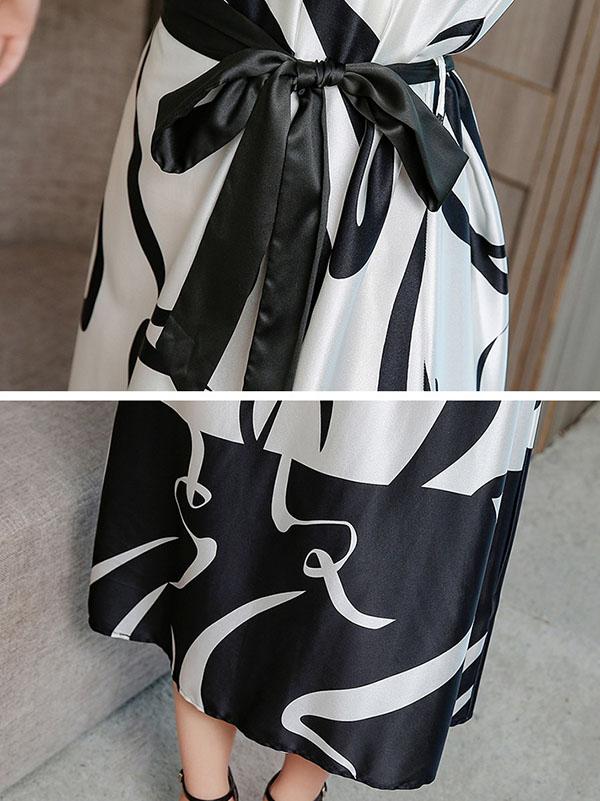 Casual Lace-up Long Dress