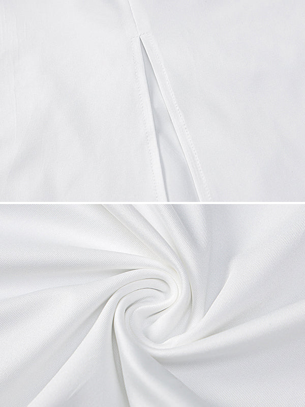 Urban Solid Color Split-Back Backless Mixi Dress