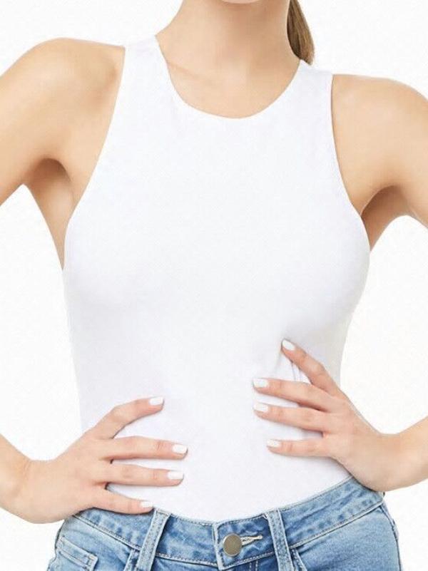 Sexy Solid Color Sleeveless Bodysuits