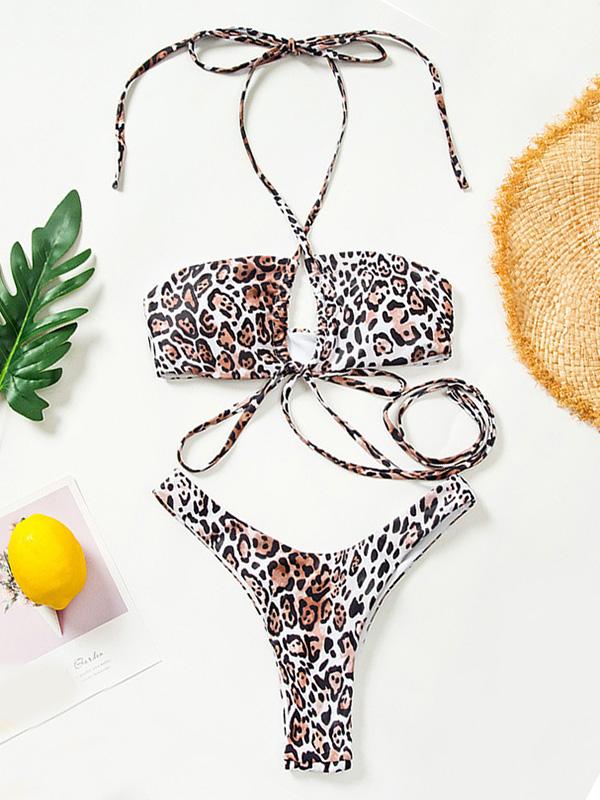 Bandage Split European And American Retro Swimsuit Women main image 0
