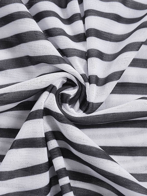 Perspective Stripe Print Bodysuits&Leggings Wrap Suits - kailaple