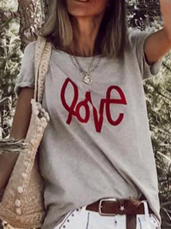 Simple 4 Colors T-Shirts Tops