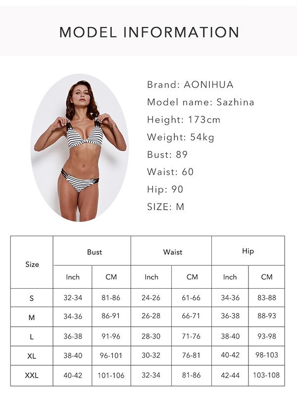 Stripes Bralette Bikinis Swimwear