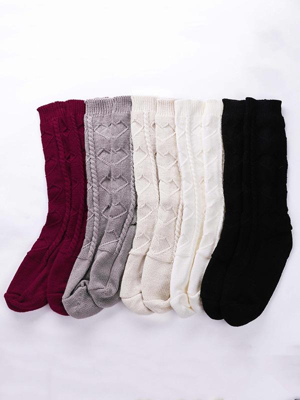 Knitting Solid Colors 5 Colors Stocking