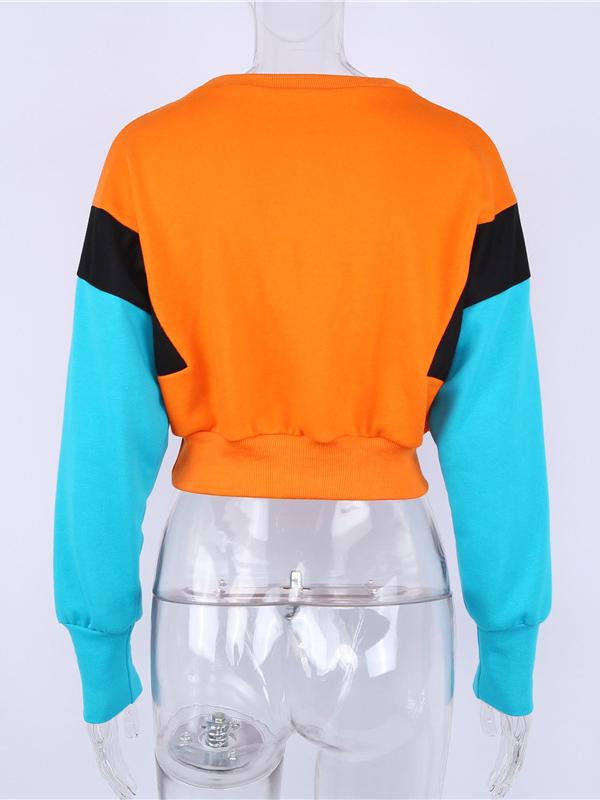 Candy Color Split-joint Sweatshirt