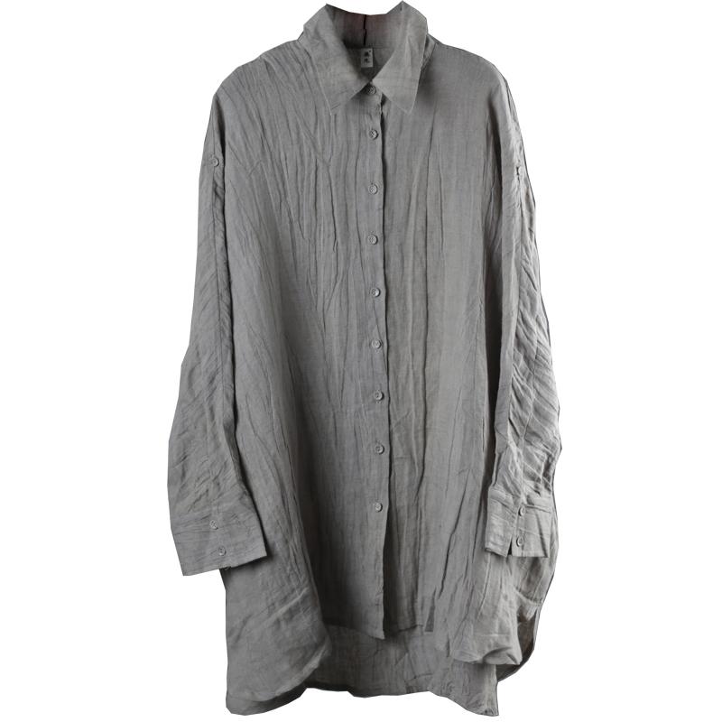 Asymmetrical Loose Casual Linen Button Shirt