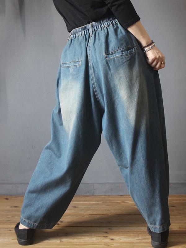 Autumn Retro Casual Pure Color Classic Jeans