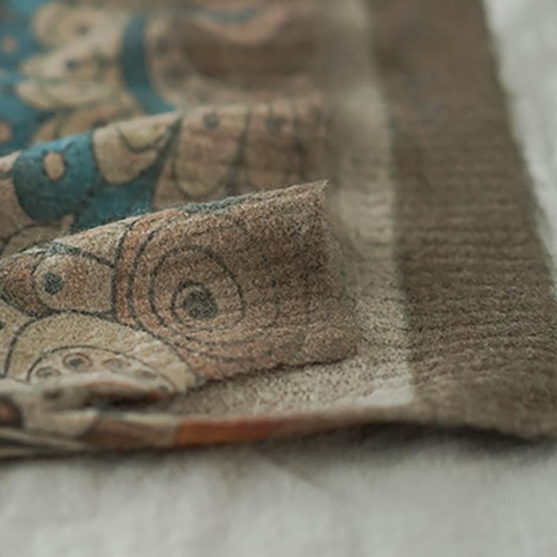 Autumn Winter Retro Printed O-neck Sweater