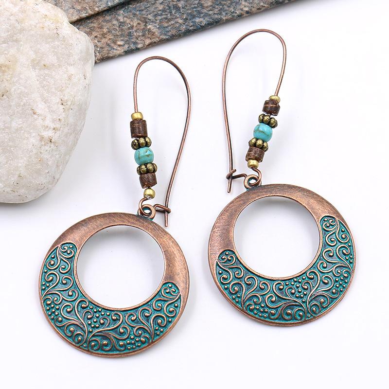 Bohemian Alloy Engraving Exquisite Pattern Earrings