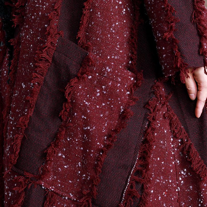 Buykud Burr Stripe Casual Retro Loose Trench Coat