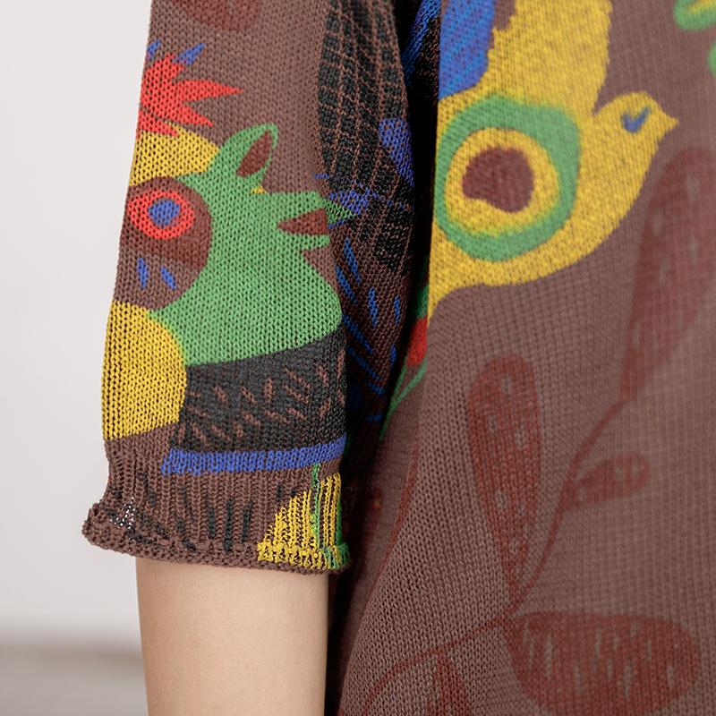 Cartoon Deer Casual Loose Knitting Blouse