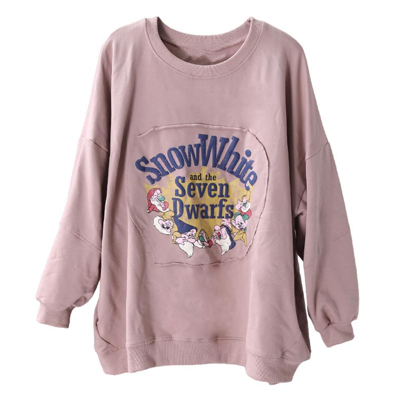 Cartoon Printed Pullover Loose Casual Sweatshirt