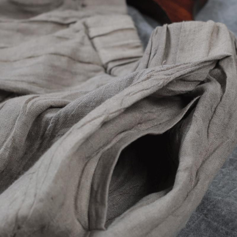 Casual Hand Dyed Linen Cross Pants