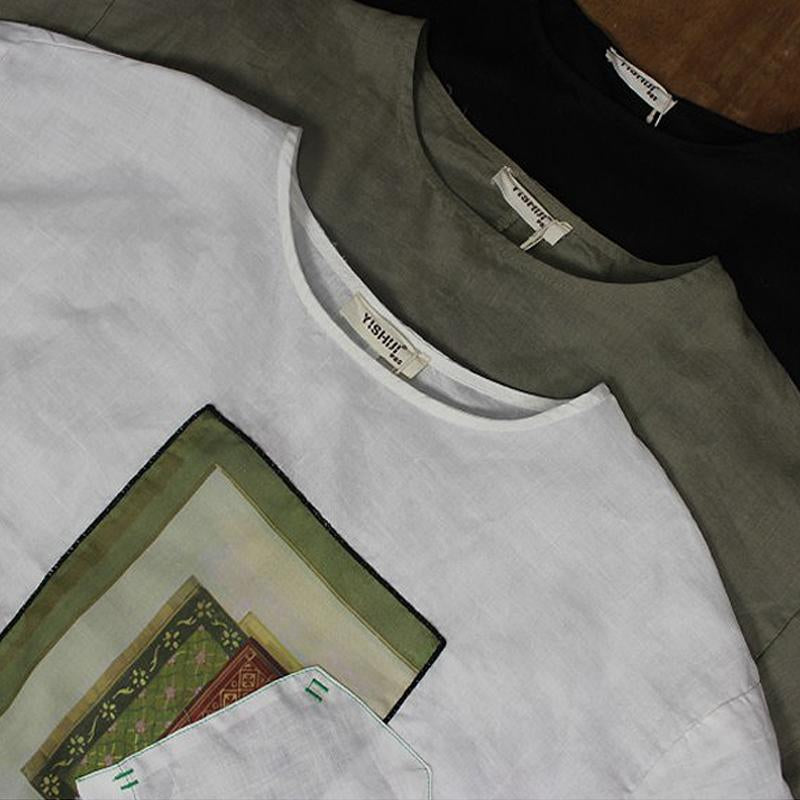 Casual Personality Printed Embroidery Patchwork T-Shirt