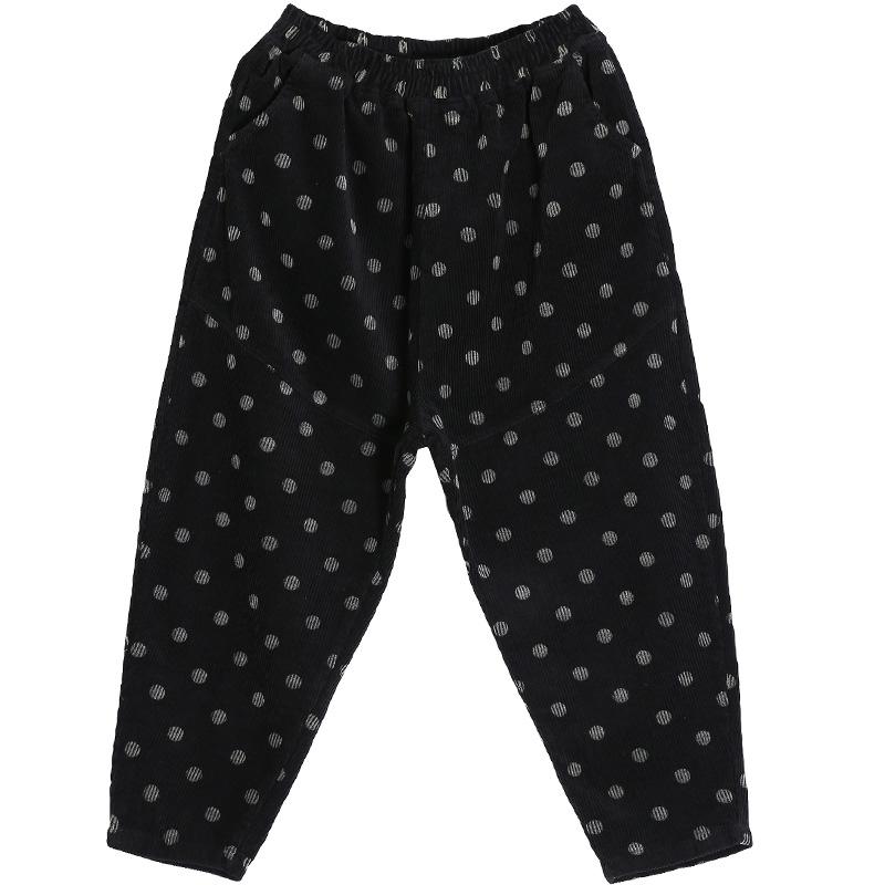Casual Polka Dot Plus Velvet Harem Pants