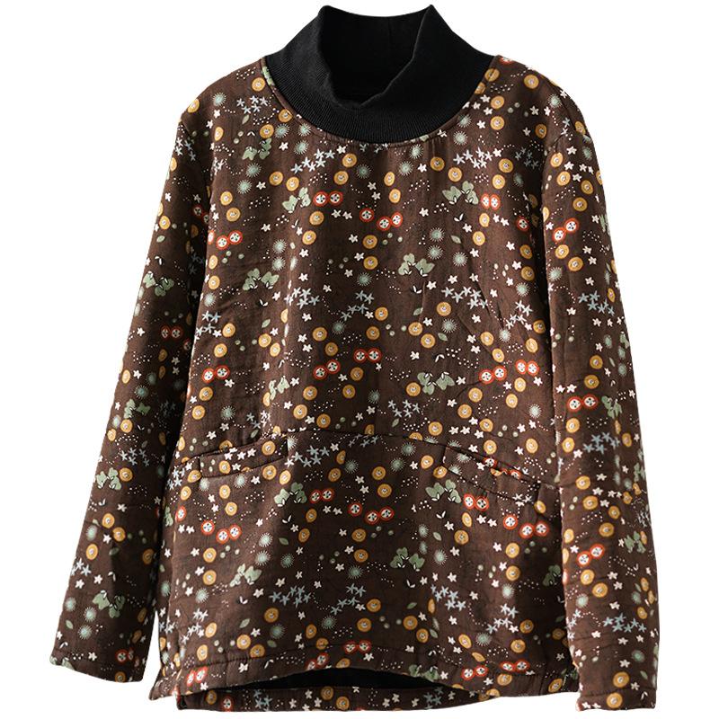Casual Printed Plus Velvet Autumn Winter Sweatshirt