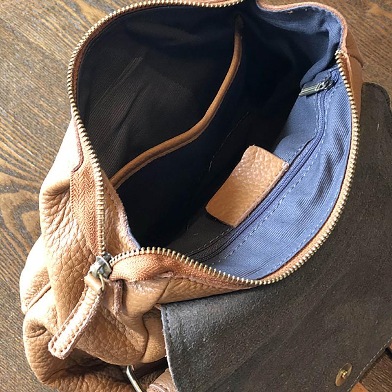 Casual Simple Travel Soft Leather Backpack