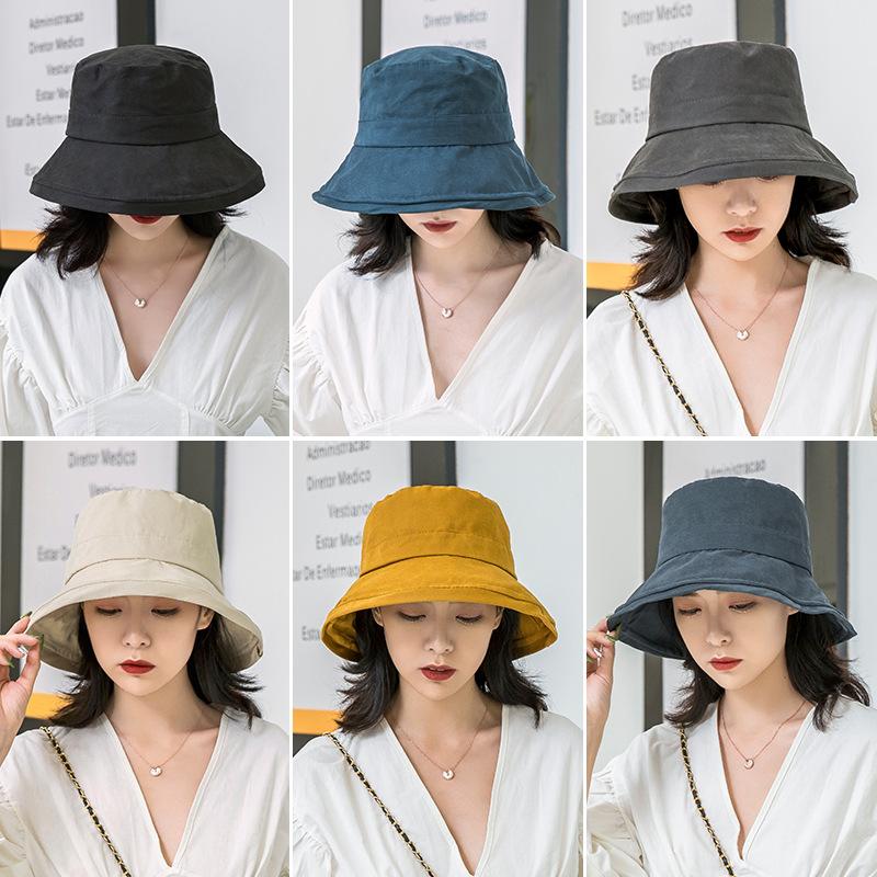 Casual Solid Color Flat Top Bucket Hat