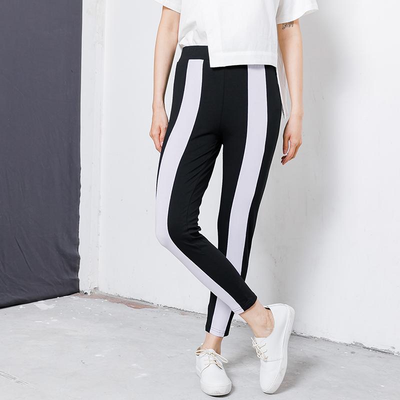 Casual Spliced Elastic Waist Women Pants