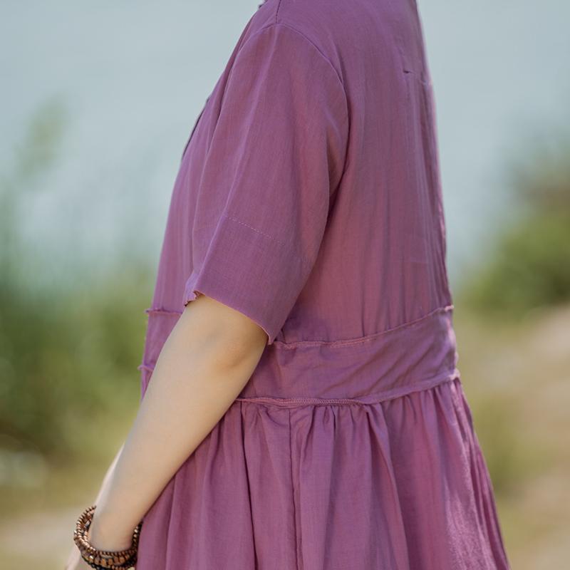 Casual Stand Collar Single Breasted Dress