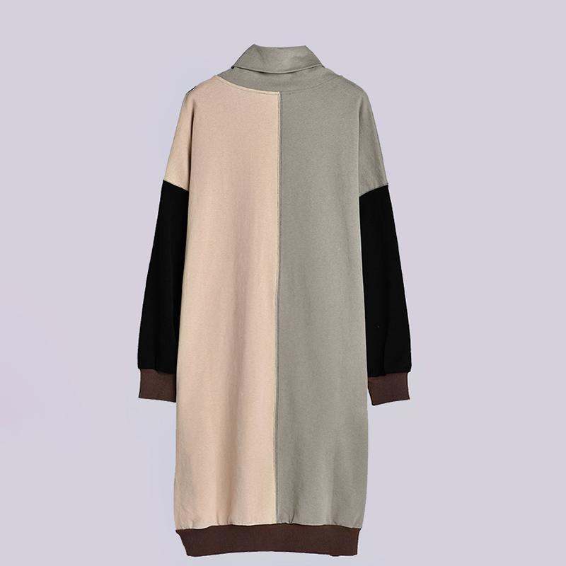 Casual Turtleneck Symmetric Stitching Knit Dress