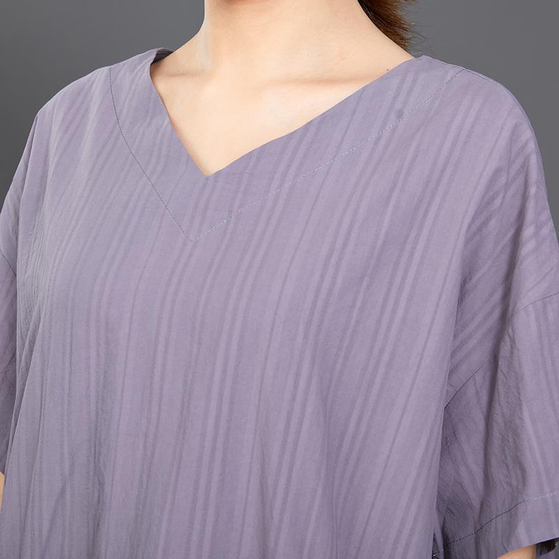 Casual V-Neck Solid Color Drawstring Loose Dress