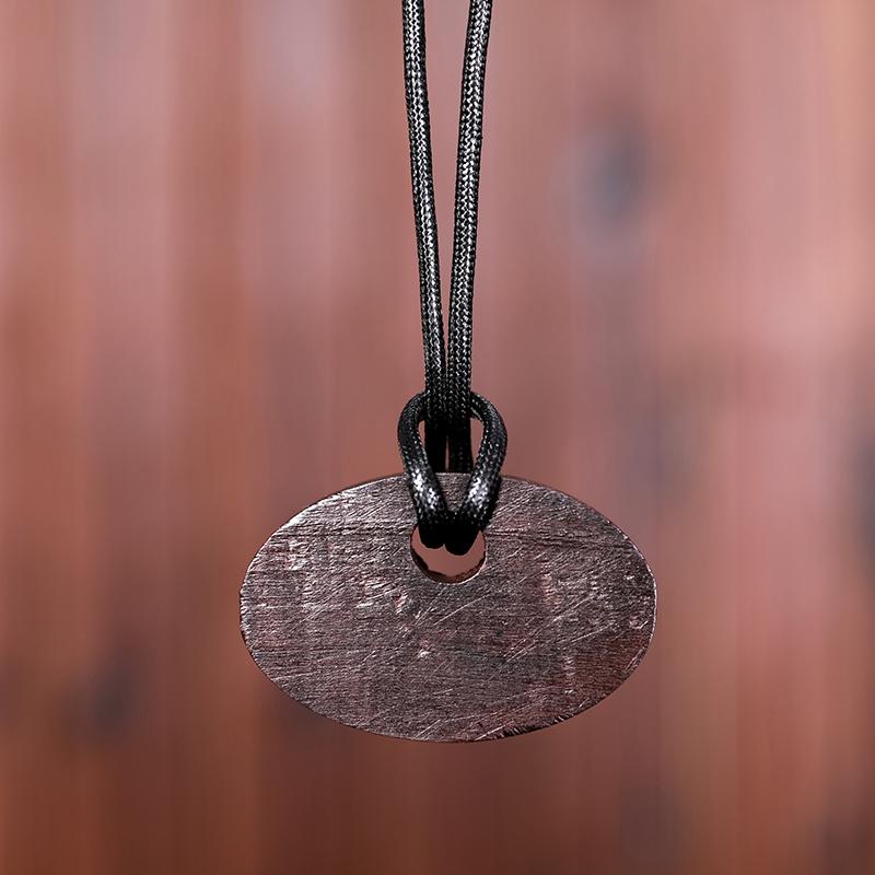 Casual Wooden Oval Pendant Long Necklace