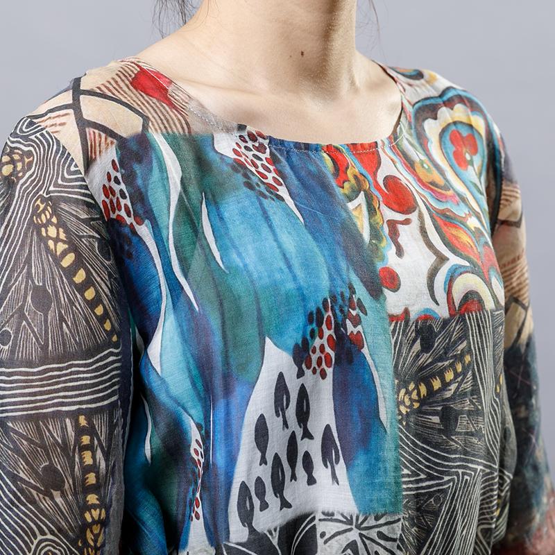 Causal Printed Comfortable Dress With Belt