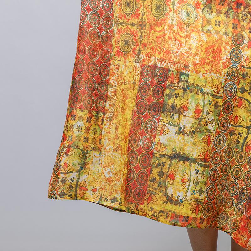 Causal Printed Comfortable Dress With Belt