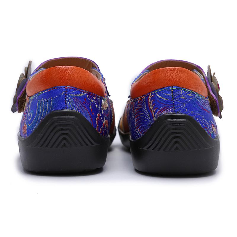 Contrast Spliced Handmade Leather Mary Jane Shoes